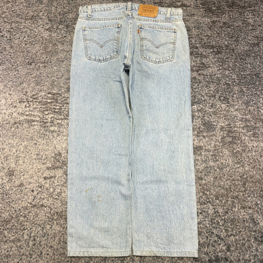 VTG Levi's 505 Orange Tab Jeans Regular Fit Straight Leg Mens 34x27 Blue 90s